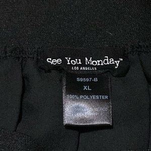 See You Monday SHEER black pleated skirt